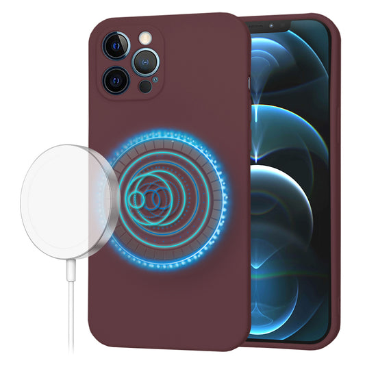 MagSafe Case for Apple iPhone 12 Pro Max, Techsuit, SoftFlex, Burgundy