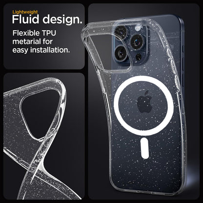 MagSafe Case for Apple iPhone 12 Pro Max, Techsuit, SparkleSkin, Transparent