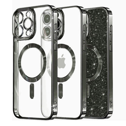 MagSafe Case for Apple iPhone 12 Pro, Techsuit, Luxury Glitter, Black