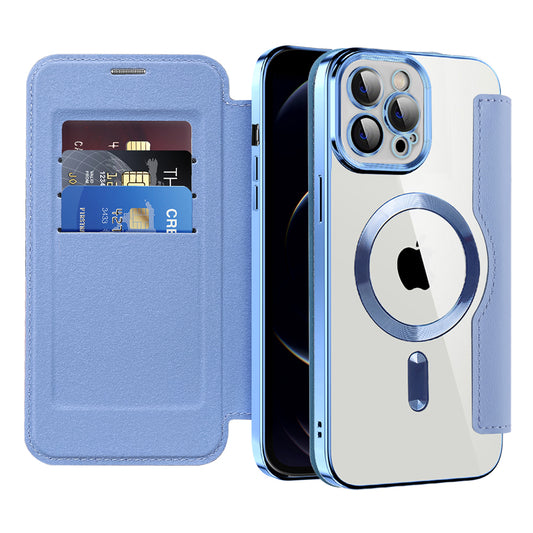 Θήκη MagSafe για Apple iPhone 12 Pro, Techsuit, SmartMag Book, Μπλε