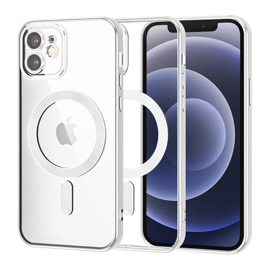 Θήκη MagSafe για Apple iPhone 12, Techsuit, Luxury Crystal, Ασημί