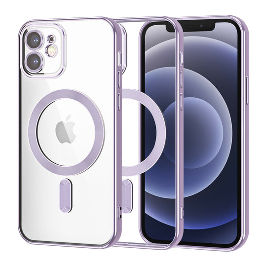 Θήκη MagSafe για Apple iPhone 12, Techsuit, Luxury Crystal, Ανοιχτό Μωβ