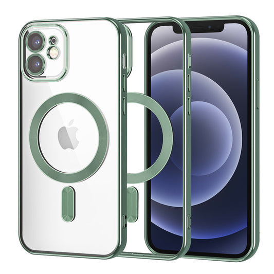 Θήκη MagSafe για Apple iPhone 12, Techsuit, Luxury Crystal, Σκούρο Πράσινο
