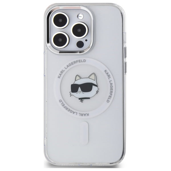 Θήκη MagSafe για Apple iPhone 13 Pro, Karl Lagerfeld, IML Metal Choupette's Head, Λευκή.