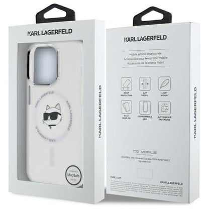 Θήκη MagSafe για Apple iPhone 13 Pro, Karl Lagerfeld, IML Metal Choupette's Head, Λευκή.