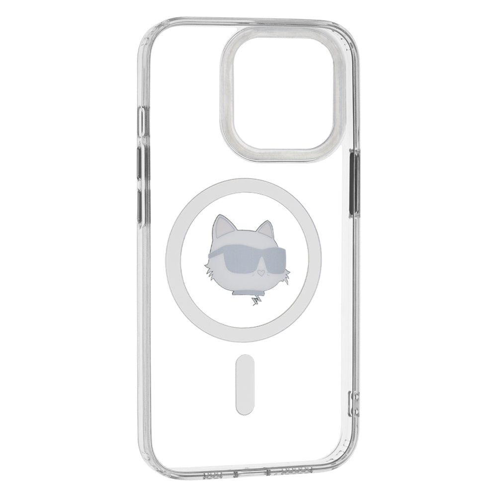 Θήκη MagSafe για Apple iPhone 13 Pro Max, Karl Lagerfeld, IML Metal Choupette's Head, Λευκή.