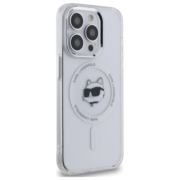 Θήκη MagSafe για Apple iPhone 13 Pro Max, Karl Lagerfeld, IML Metal Choupette's Head, Λευκή.