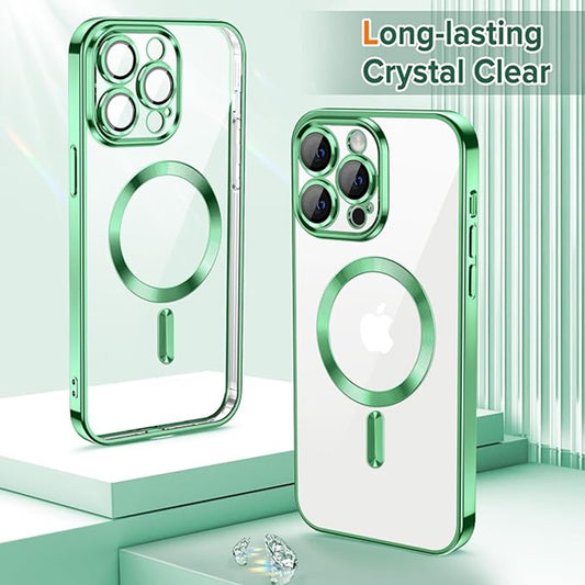 Θήκη MagSafe για Apple iPhone 13 Pro Max, Techsuit, Luxury Crystal, Ανοιχτό Πράσινο