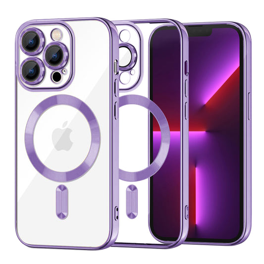 Θήκη MagSafe για Apple iPhone 13 Pro, Techsuit, Luxury Crystal, Ανοιχτό Μωβ