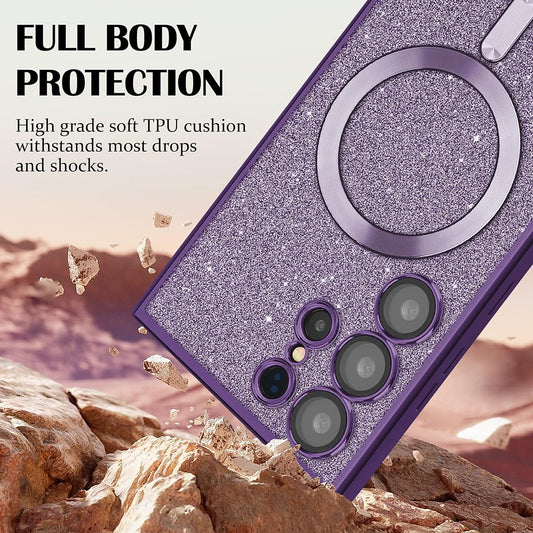 Θήκη MagSafe για Apple iPhone 13 Pro, Techsuit, Luxury Glitter, Σκούρο Μωβ