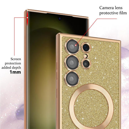 Θήκη MagSafe για Apple iPhone 13 Pro, Techsuit, Luxury Glitter, Ανοιχτό Πράσινο