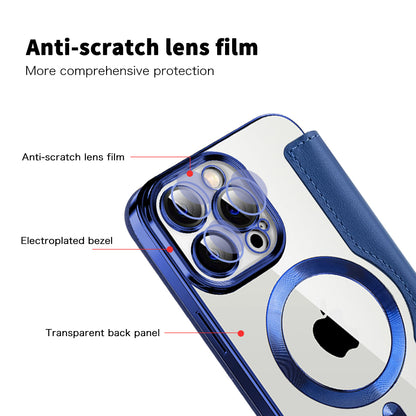 Θήκη MagSafe για Apple iPhone 13 Pro, Techsuit, SmartMag Book, Μπλε