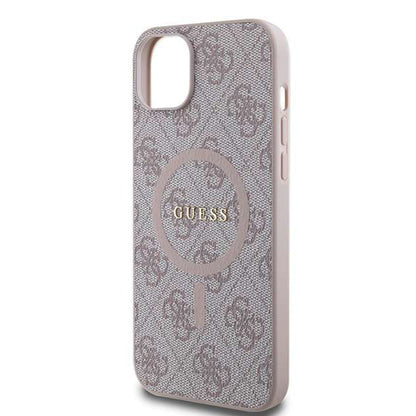 MagSafe Case for Apple iPhone 14, Guess, 4G Ring Classic Logo, Pink