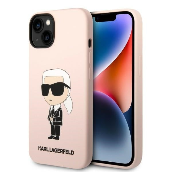MagSafe Case for Apple iPhone 14, Karl Lagerfeld, Ikonik Karl Silicone, Pink