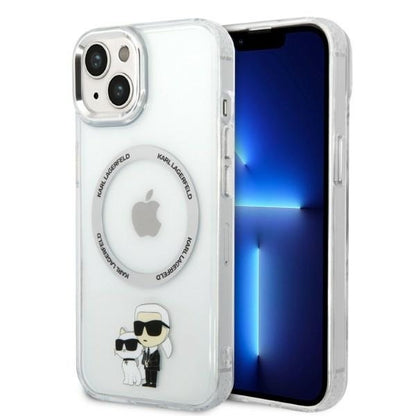 Θήκη MagSafe για Apple iPhone 14 Plus, Karl Lagerfeld, Ikonik Karl & Choupette, Διάφανη