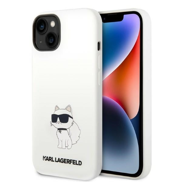 MagSafe Case for Apple iPhone 14 Plus, Karl Lagerfeld, Choupette Silicone, White