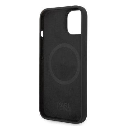 MagSafe Case for Apple iPhone 14 Plus, Karl Lagerfeld, Ikonik Karl Silicone, Black