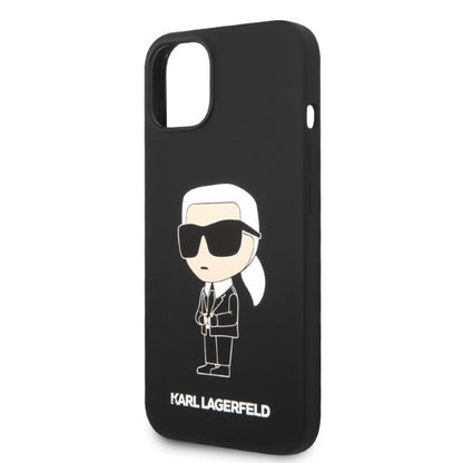 MagSafe Case for Apple iPhone 14 Plus, Karl Lagerfeld, Ikonik Karl Silicone, Black