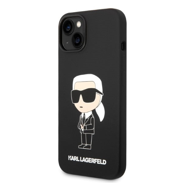 MagSafe Case for Apple iPhone 14 Plus, Karl Lagerfeld, Ikonik Karl Silicone, Black