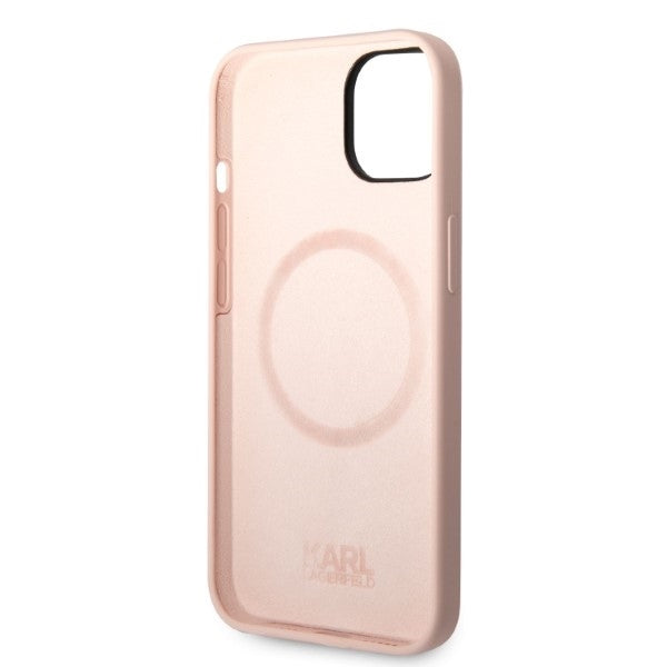 MagSafe Case for Apple iPhone 14 Plus, Karl Lagerfeld, Ikonik Karl Silicone, Pink