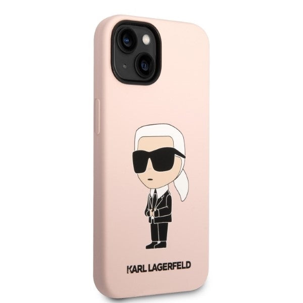 MagSafe Case for Apple iPhone 14 Plus, Karl Lagerfeld, Ikonik Karl Silicone, Pink
