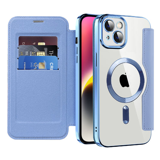 Θήκη MagSafe για Apple iPhone 14 Plus, Techsuit, SmartMag Book, Μπλε