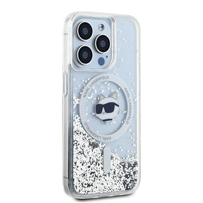 Θήκη MagSafe για Apple iPhone 14 Pro, Karl Lagerfeld, Liquid Glitter Choupette's Head, Διάφανη