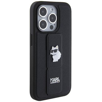 Θήκη MagSafe για Apple iPhone 14 Pro, Karl Lagerfeld, Saffiano Gripstand Choupette, Μαύρη