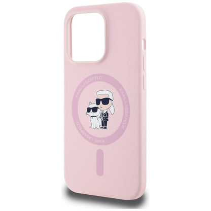 Θήκη MagSafe για Apple iPhone 14 Pro, Karl Lagerfeld, Σιλικόνη Karl & Choupette, Ροζ
