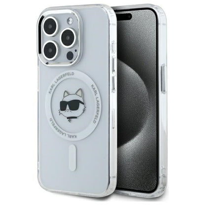 Θήκη MagSafe για Apple iPhone 14 Pro Max, Karl Lagerfeld, IML Metal Choupette's Head, Λευκή