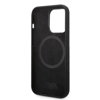 Θήκη MagSafe για Apple iPhone 14 Pro Max, Karl Lagerfeld, Silicone Ikonik Karl, Μαύρη