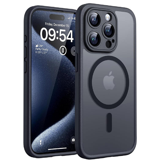 Θήκη MagSafe για Apple iPhone 14 Pro Max, Techsuit, PureFrost, Μαύρο Σατινέ