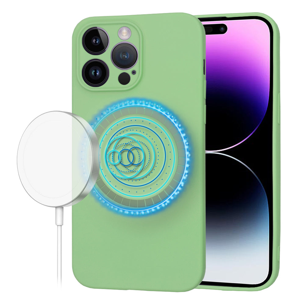 MagSafe Case for Apple iPhone 14 Pro Max, Techsuit, SoftFlex, Light Green
