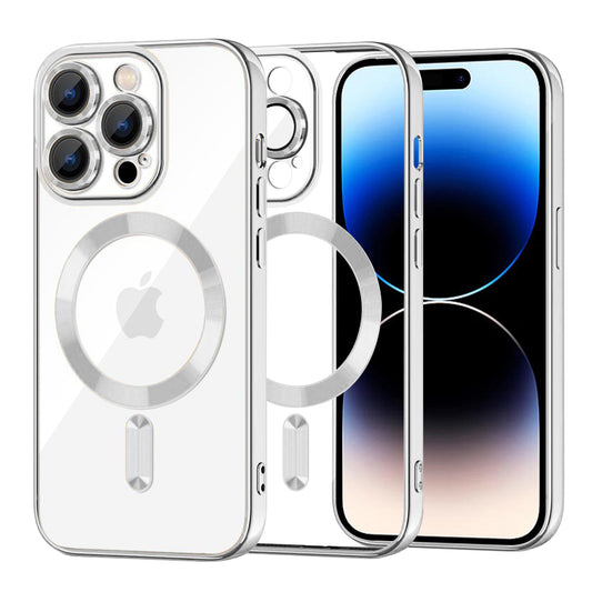 Θήκη MagSafe για Apple iPhone 14 Pro, Techsuit, Luxury Crystal, Ασημί