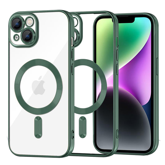 Θήκη MagSafe για Apple iPhone 14, Techsuit, Luxury Crystal, Σκούρο Πράσινο