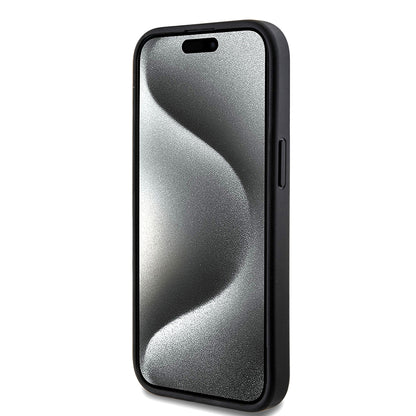MagSafe Case for Apple iPhone 15, Guess, 4G Ring Classic Logo, Black