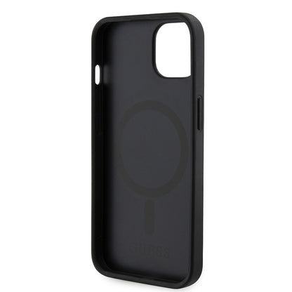 MagSafe Case for Apple iPhone 15, Guess, GCube Stripes, Black