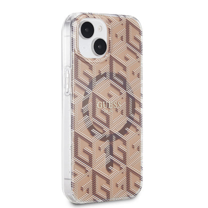 Θήκη MagSafe για Apple iPhone 15, Guess, IML Gcube, Καφέ