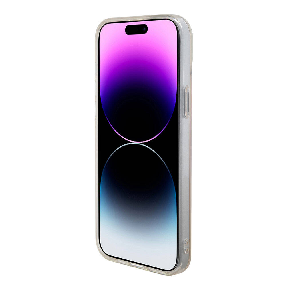 Θήκη MagSafe για Apple iPhone 15, Guess, IML Iridescent Script, Ροζ