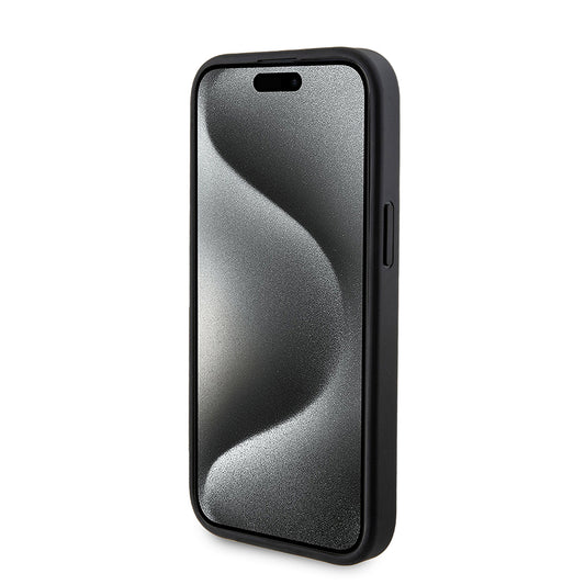 Θήκη MagSafe για Apple iPhone 15, Guess, Powerbank 4G Metal Logo, Μαύρη