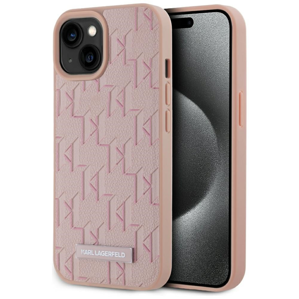 Θήκη MagSafe για Apple iPhone 15, Karl Lagerfeld, Hot Stamp, Ροζ