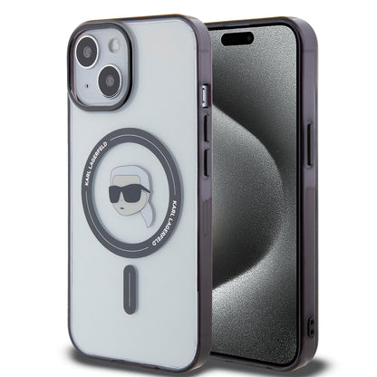 Θήκη MagSafe για Apple iPhone 15, Karl Lagerfeld, IML Karl's Head, Διάφανη