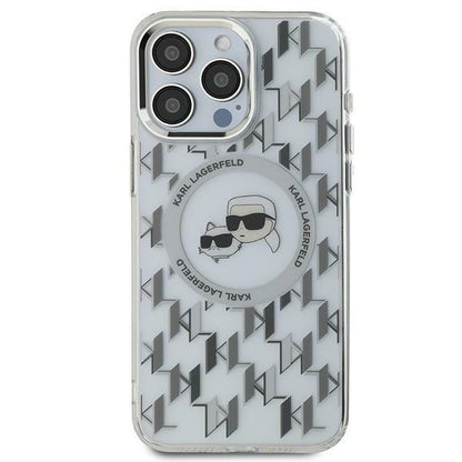 Θήκη MagSafe για Apple iPhone 15, Karl Lagerfeld, IML Monogram Karl & Choupette's Heads, Διάφανη