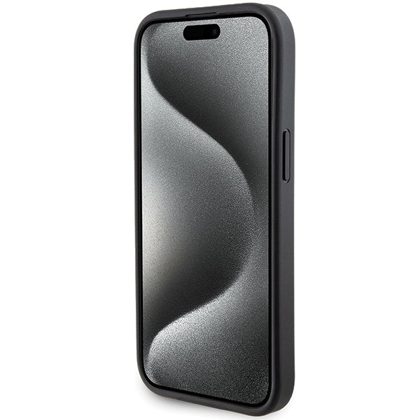 MagSafe Case for Apple iPhone 15 Plus / 14 Plus, Karl Lagerfeld, Saffiano Gripstand Karl & Choupette, Black