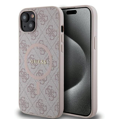 MagSafe Case for Apple iPhone 15 Plus, Guess, 4G Collection, Pink