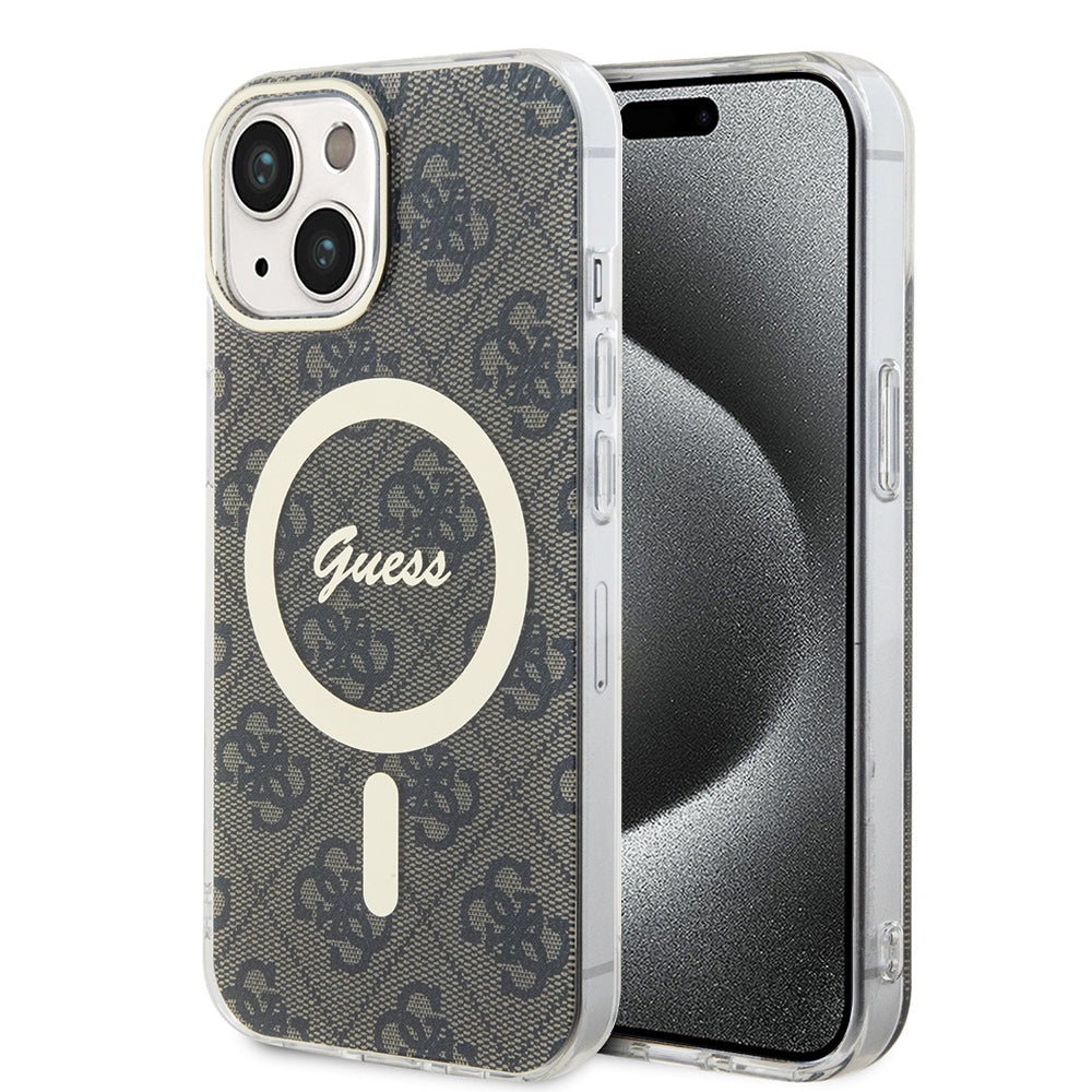 Θήκη MagSafe για Apple iPhone 15 Plus, Guess, IML 4G, Καφέ