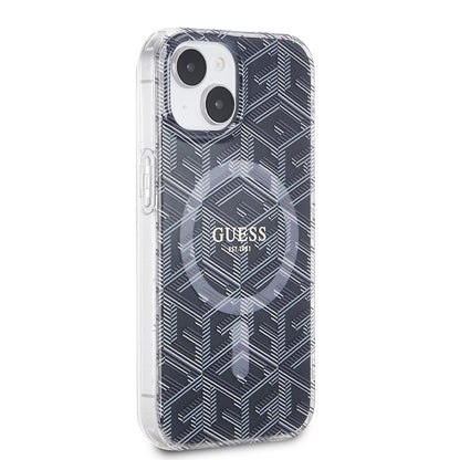 Θήκη MagSafe για Apple iPhone 15 Plus, Guess, IML Gcube, Μαύρη