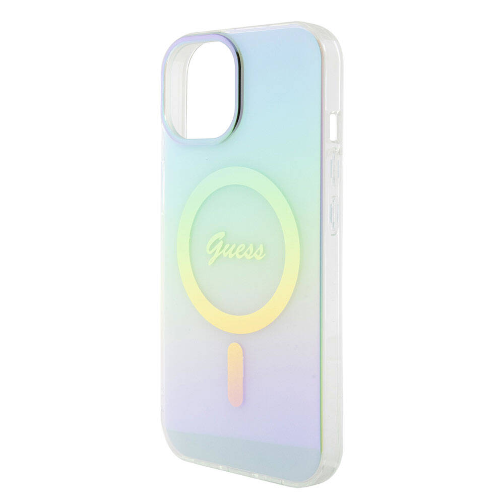 Θήκη MagSafe για Apple iPhone 15 Plus, Guess, IML Iridescent, Τυρκουάζ