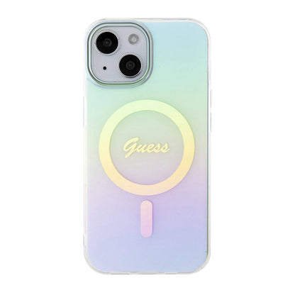 Θήκη MagSafe για Apple iPhone 15 Plus, Guess, IML Iridescent, Τυρκουάζ