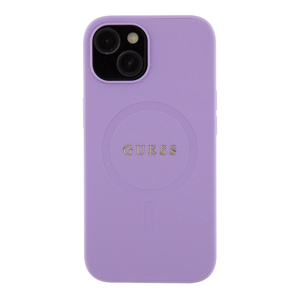 Θήκη MagSafe για Apple iPhone 15 Plus, Guess, Saffiano, Μωβ